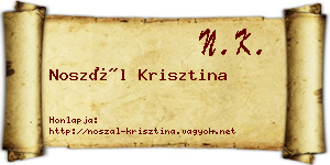 Noszál Krisztina névjegykártya